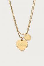 Collar cadena doble con corazones Amour