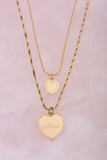 Collar cadena doble con corazones Amour - Imagen 5