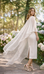 Vestido midi Timba con capa - Imagen 4