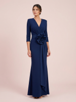 Vestido Largo Con Cinturón Flor - Imagen 5