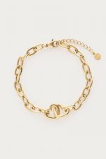 Pulsera de acero con dos corazones