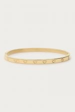 Pulsera rígida con corazones grabados