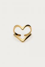 Anillo llamativo con un gran corazón abierto - Imagen 2