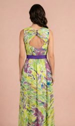 Vestido Largo Estampado Gasa Lúrex - Imagen 2