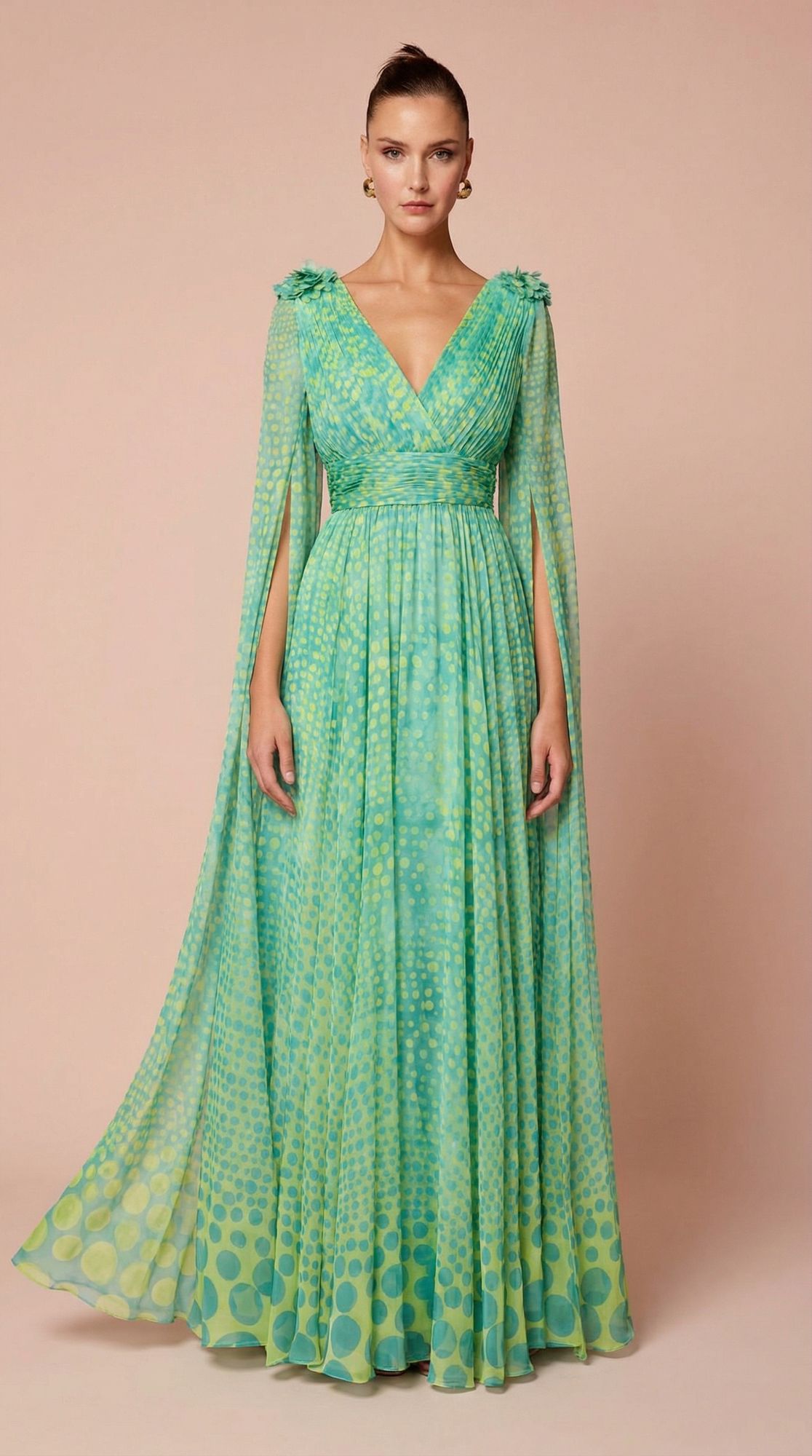 freepik__precise-garment-transformation-for-luxury-ecommerc__40941 Vestido Largo Gasa de Seda Lunares - Imagen 1