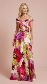 Vestido Largo Estampado Bardot