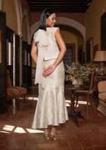 Conjunto de Falda Brocado de Seda Bruma - Imagen 3