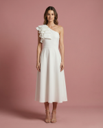 Vestido Asimétrico Abril White - Imagen 2