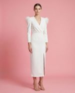 Vestido Midi de Jackard Cisne