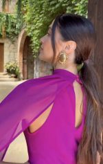 Vestido Largo Escote Halter con Capa Duinia - Imagen 2