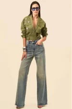 Bomber denim con broches joya - Imagen 2