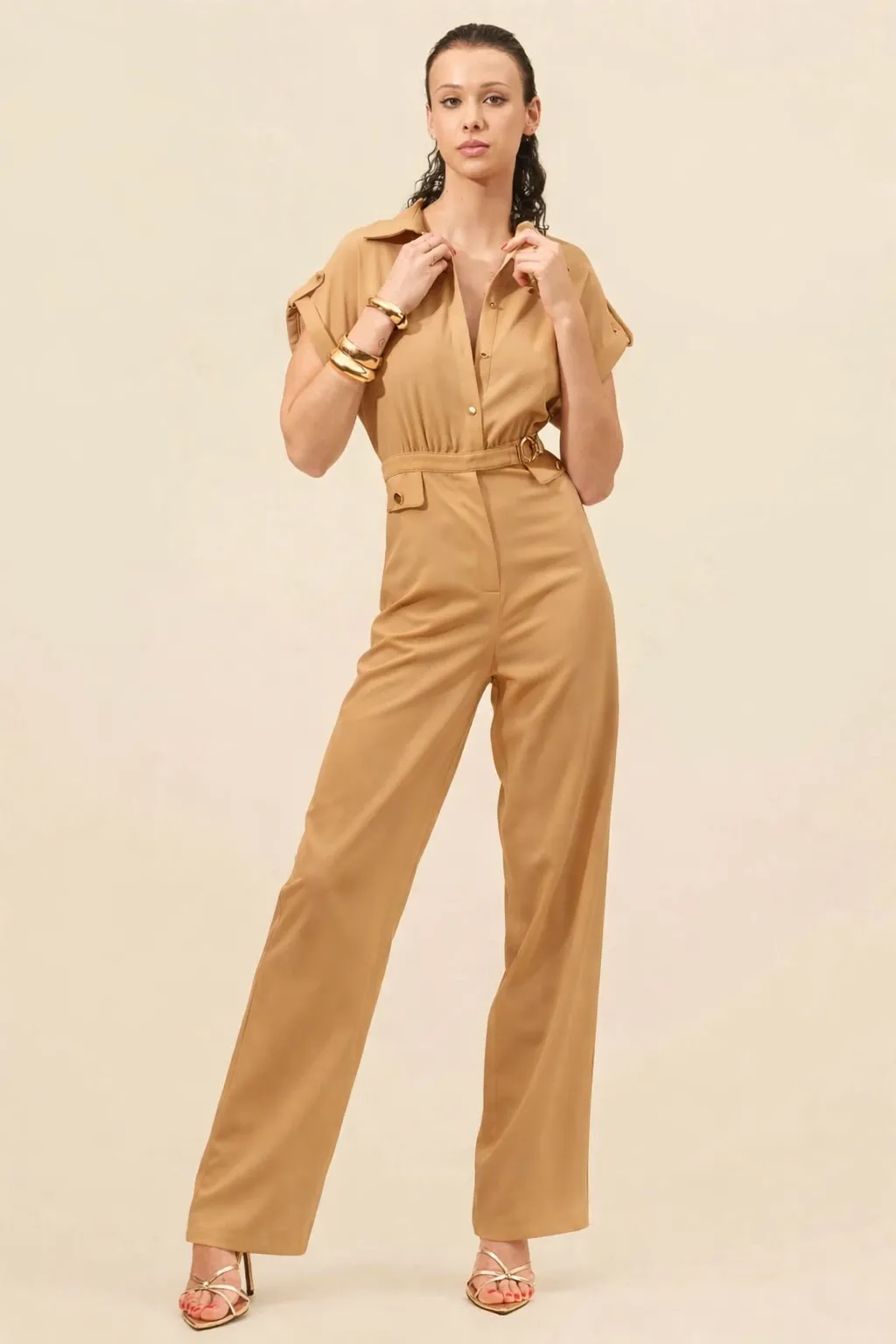 Mono de manga corta con detalle media luna en cinturilla - Imagen 2