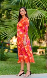 Vestido Midi Estampado Mandarina - Imagen 2