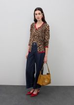 Denim culotte con vivo leopardo - Imagen 3