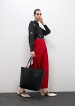 Shopper desestructurado pespuntes monograma - Imagen 8