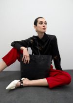 Shopper desestructurado pespuntes monograma - Imagen 9