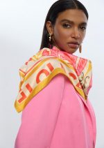 Pañuelo satinado con flores y tigres - Imagen 6