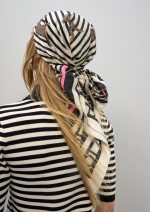 Pañuelo satinado con rayas y leopardos - Imagen 6