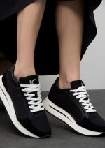 Deportiva con plataforma bicolor Y tejidos combinados - Imagen 9