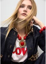 Cazadora denim con detalles leopardo - Imagen 6