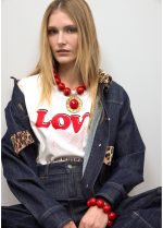 Cazadora denim con detalles leopardo - Imagen 7