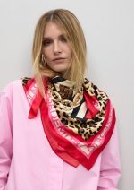 Pañuelo satinado con rayas y animal print - Imagen 6