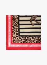 Pañuelo satinado con rayas y animal print - Imagen 5
