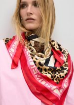 Pañuelo satinado con rayas y animal print - Imagen 8