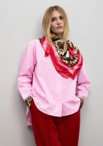 Pañuelo satinado con rayas y animal print - Imagen 7