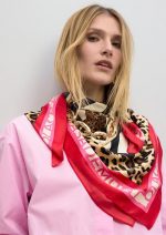 Pañuelo satinado con rayas y animal print - Imagen 10