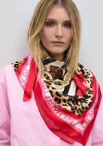 Pañuelo satinado con rayas y animal print - Imagen 9