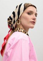 Pañuelo satinado con rayas y animal print - Imagen 12