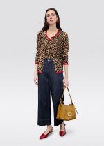 Cardigan con rib a contraste rojo - Imagen 3