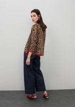 Cardigan con rib a contraste rojo - Imagen 5