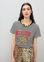 Camiseta rayas Deep Love y leopardo