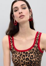 Top con rib a contraste rojo - Imagen 4