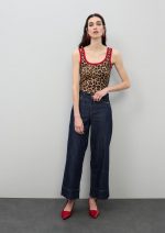 Top con rib a contraste rojo - Imagen 3