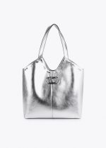 Shopper metalizado tachas rectangulares