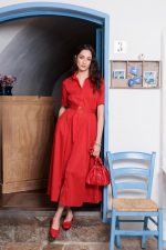 Vestido midi falda evasé