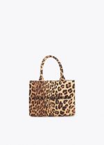 Mini shopper tejido leopardo