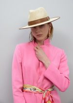 Sombrero bicolor con tira con hebilla personalizada