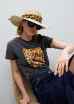 Sombrero con lazada estampada