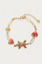 Pulsera de acero con charm leopardo