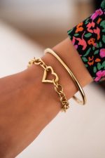 Pulsera de cadena con cierre de corazón - Imagen 2