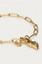 Pulsera con gran corazón y perlas artificiales - Imagen 2