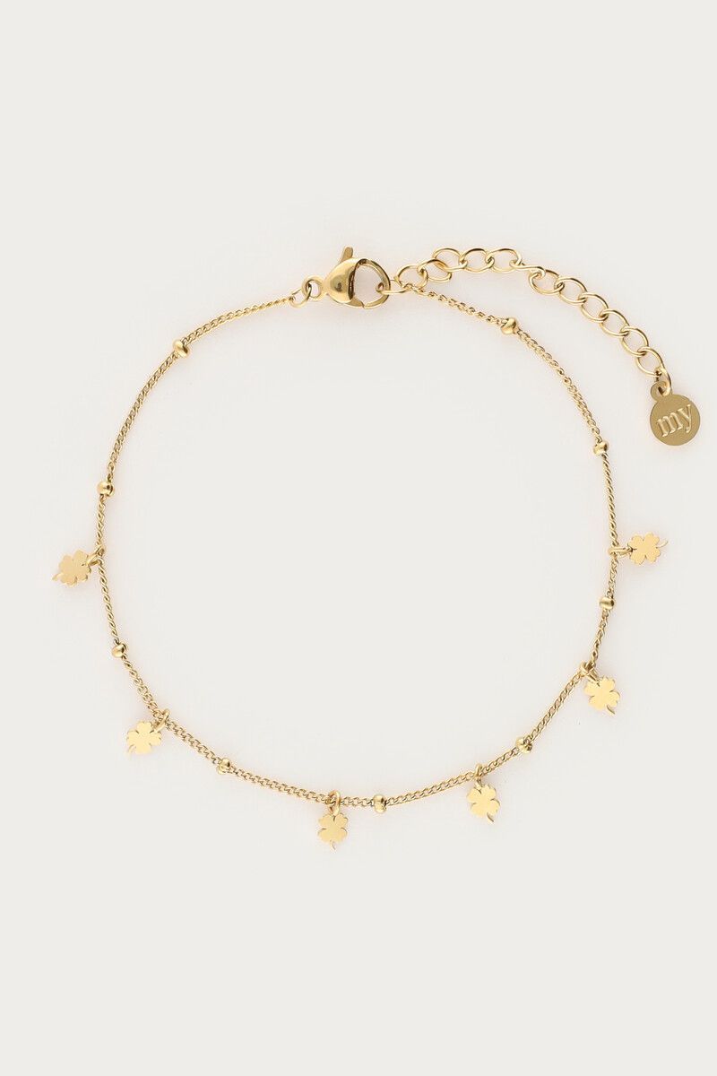 product_images-bracelet_clovers-gold-front Pulsera con mini tréboles - Imagen 1
