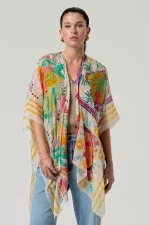 Kaftan abierto estampado