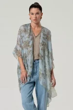 Kaftan abierto estampado