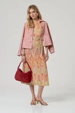 Vestido largo manga corta