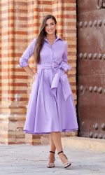 Vestido Midi de Tafetán con Lazada - Imagen 2